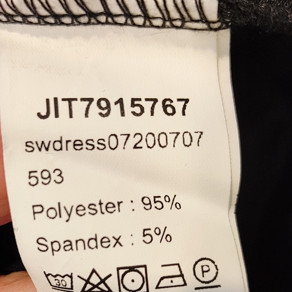 HIDEERPPY Mesh Insert Plaid Glitter/ Rhinestone Velvet Dress, Black Large - Picture 8 of 9